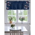 thumbnail image 3 of Curtain Valance for Windows,Abstract Geometric on Navy Blue Kitchen Valances Rod Pocket Short Curtains,Color Block Minimalist Style Window Treatment Panel for Bedroom Bathroom 42"x18", 3 of 7