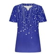 thumbnail image 3 of FAHXNVB Women's Plus Size T-Shirts V-Neck Graphic Print Soft Cotton Short Sleeve Breathable Tees Tops Fashion Casual Cozy Loose Shirts,XXXL,Dark Blue, 3 of 4