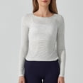 thumbnail image 2 of aidice Hauts pour Femmes Décontractés à Col Rond à Manches Longues sous-Vêtements Chandails Confortables Doux Ajustés Pyjamas Hauts, 2 of 4