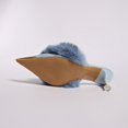 thumbnail image 3 of Crunowin Women's High Heel Sandals, Pointed Toe Open Toe Design Suede Material Casual Comfortable Shoes Blue, 3 of 9