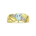 thumbnail image 1 of RYLOS Bagues pour Femmes Bague Aile d'Ange en Or Jaune 14K Pierre de Naissance Pierre Précieuse 7X5MM et Diamants Bijoux Aigue-Marine de Mars pour Femmes Bagues en Or pour Femmes Taille 7, 1 of 6