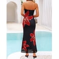thumbnail image 3 of Vestido ZESICA 2025 de verano con cuello halter y estampado floral, largo, talla M, 3 of 8
