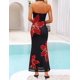 thumbnail image 3 of Vestido ZESICA 2025 de verano con cuello halter y estampado floral, largo, talla M, 3 of 8