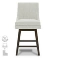 thumbnail image 3 of CHITA 26 inch Upholstered Swivel Fabric Counter Bar Stools with Back & Wood Legs, Ivory White, 3 of 11