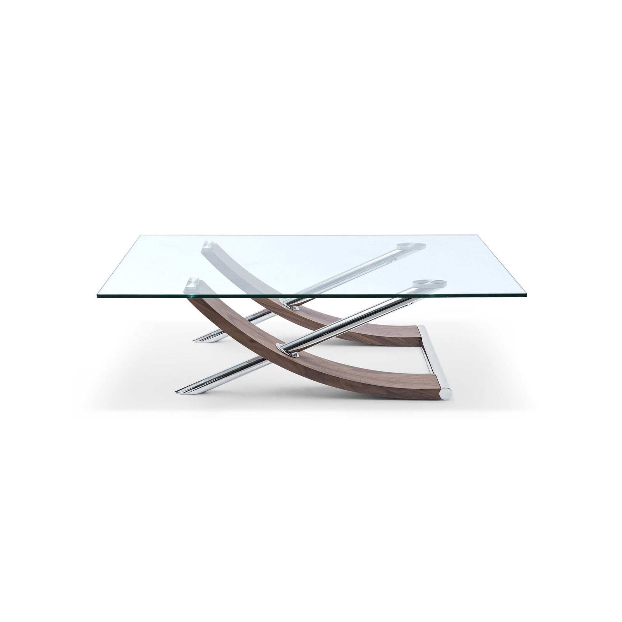 Robin Coffee Table 1 2 Clear Tempered Glass Top Natural Walnut Veneer Chrome Legs Walmart Com Walmart Com