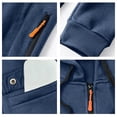 thumbnail image 5 of Mens Full Zip Hoodie Fleece Sweatshirt Contrast Zipper Pockets Casual Hooded Jacket, 5 of 7