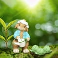 thumbnail image 6 of Bunny Resin Sculpture Rabbit Garden Statue Figurine Desktop Animal Modern Figure Model for Shelf Housewarming Patio Bookshelf With 3 Cabbage, 6 of 8