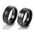 thumbnail image 2 of Black Gold Plated 8mm Tungsten Carbide Mens Ring Men Wedding Band Man Ring, 2 of 3