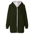 thumbnail image 3 of Ladies Plus Size Hooded Jacket Women Casual Full Zipper Coat Mid-Length Warm Wool Fleece Outerwear Jackets for Juniors Girls Plus Coat, 3 of 9