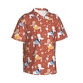thumbnail image 2 of Balery Cute Poodle Dog Print Men's Hawaiian Shirts Short Sleeve Beach Shirt Relaxed Fit Vacation Button Down Shirts-Medium, 2 of 9