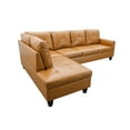 thumbnail image 3 of Hommoo Faux Leather 4-Seat Couch, L Shaped Sectional Couches and Sofas, Modern Living Room Furniture Sets Sectional Sofa Set, Ginger(No Ottoman), 3 of 7