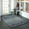 thumbnail image 3 of Maples Rugs Pelham Transitional Vintage Scroll Navy Grey Non Slip Indoor Area Rug, 3'4 x 5', 3 of 8