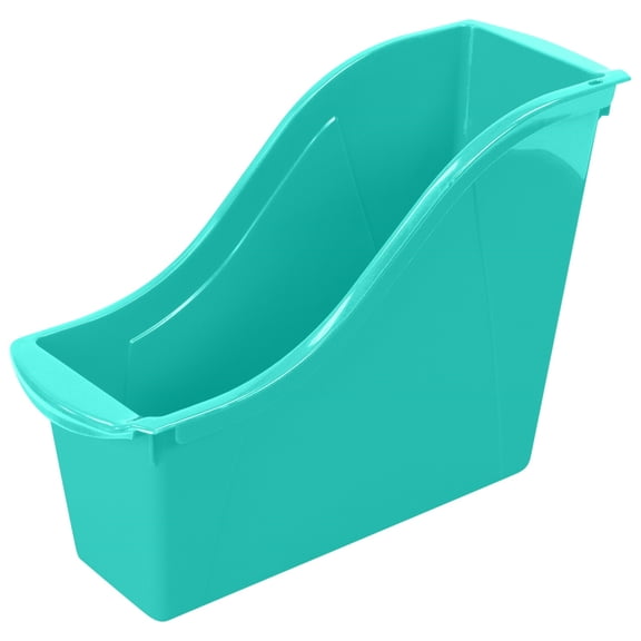 Storex Interlocking Book Bin, Small, 11-3/4 x 4-1/2 x 8-1/2 Inches, Teal