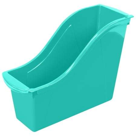 Storex Interlocking Book Bin  Small  11-3/4 x 4-1/2 x 8-1/2 Inches  Teal