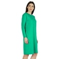thumbnail image 2 of Inkmeso Knee Length Plain Dress Long Sleeve Boat Neck Tshirt Dress For Women, 2 of 7