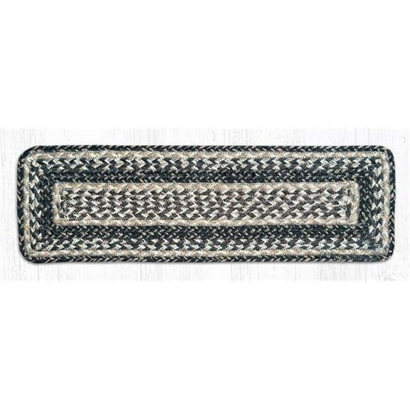 Capitol Importing 39-9-93 27 x 8.25 in. Jute Rectangle Stair Tread - Black & Tan