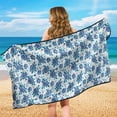 thumbnail image 4 of Garronmavis Blue Rose Floral Front Car Seat Towel Cover Stain Resistant Easy Installation 1 PC Universal Fit Car Seat Protector for Cars SUV Trucks Sedan Van, 4 of 9