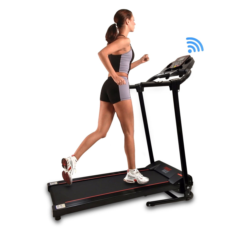 SereneLife SLFTRD18 Track Base Smart Treadmill with Downloadable App