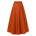 thumbnail image 5 of LWavelet Button-Front Maxi Skirt with Belt Women Daily Casual Flowy Stylish Versatile Bottoms Orange XL, 5 of 6