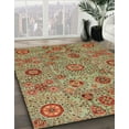 thumbnail image 3 of Ahgly Company Machine Washable Indoor Rectangle Abstract Brass Green Area Rugs, 2' x 5', 3 of 7