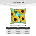 thumbnail image 4 of Kll Yellow Sunflowers With Green Leaves Decorative Throw Pillow Covers Velvet Soft For Couch Sofa Bedroom Living Room Outdoor -20"X20", 4 of 8