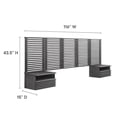 thumbnail image 6 of Modway Render Wall Mount Queen Headboard and Modern Nightstands in Charcoal, 6 of 7