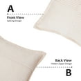 thumbnail image 3 of Topfinel 2 Piece Wide Side Pillowcase with Splicing,, Fall Winter Super Soft Corduroy Sofa Pillowcase Decorative Texture Pillow, Crea, 20x20 Inches, 3 of 5