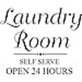 thumbnail image 2 of Laundry Room Self Serve Open 24 Hours- Vinyl Door/Wall Decal (Black), 2 of 4