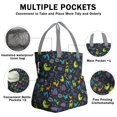 thumbnail image 3 of DarkBlue Dinosaurs Words Pattern Drawstring Lunch Bag Women - Drawstring Lunch Bag Insulated for Work Office - Stain-Resistant Large Lunchbags for Women with Multi-Pockets, 3 of 6