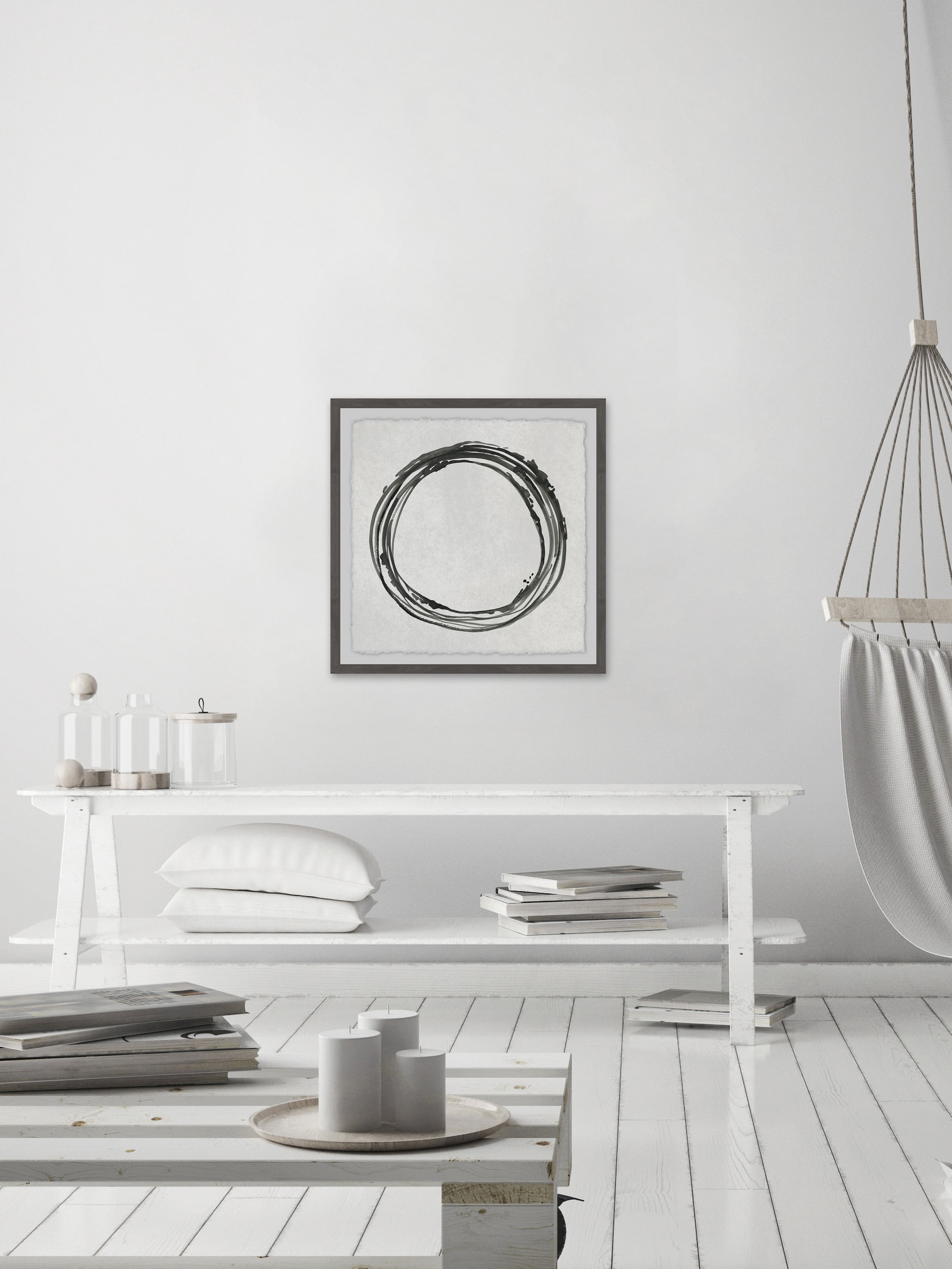 Marmont Hill Grey Infinity Framed Wall Art, 12" x 12"