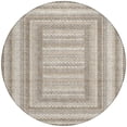thumbnail image 3 of HomeRoots 628988 8 ft. Taupe & Ivory Geometric Washable Transitional Indoor & Outdoor Round Area Rug, 3 of 9
