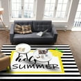 thumbnail image 4 of Area Rug 2'x3' Hello Summer Yellow Lemon Black White Stripe Washable Area Rugs Non Shedding Floor Carpet Rubber Backing Non-Slip Indoor Mats for Living Room Bedroom Kitchen, 4 of 8