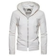 thumbnail image 1 of CEHVOM Men's Leather Plus Fleece Jacket, Motorcycle Jacket, Warm Leather Jacket, 1 of 8