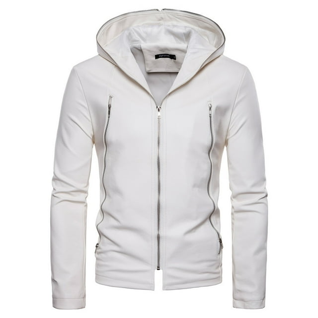 CEHVOM Veste en Cuir pour Hommes Plus Veste en Polaire, Veste de Moto, Veste en Cuir Chaude