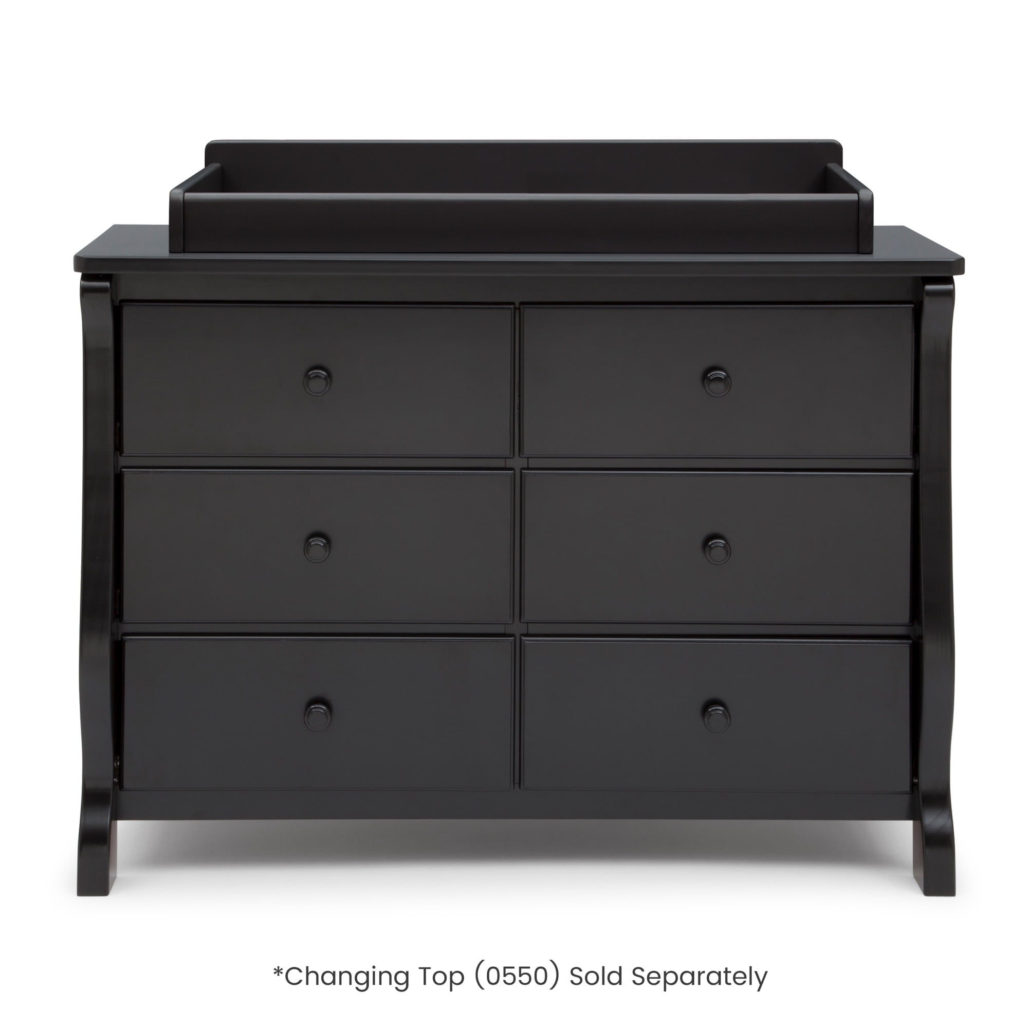 Delta Children Universal 6 Drawer Dresser with Interlocking Drawers - Greenguard Gold Certified, Black