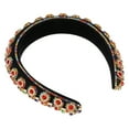 thumbnail image 6 of Unique Bargains 1 Pc Bling Rhinestone Headband Double-layered Rhinestone Red Flannel Wide Edge Headband 5.71"x1.30", 6 of 7
