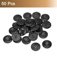 thumbnail image 3 of Uxcell 50Pack Wooden Buttons 38mm 4 Hole Round Wood Sewing Button Craft, Black, 3 of 4