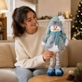 thumbnail image 4 of Sahpxhe Christmas Snowman Plush Decor, 21 inch Adorable Blue Winter Standing Stuffed Toy for Home Table Fireplace Indoor Decorations, 4 of 6