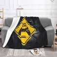 thumbnail image 2 of XMXT Throw Blanket, Game Player Zone Warning Signs Machine Washable Blankets for Sofa, 50 x 40 inches Multicolor, 2 of 9