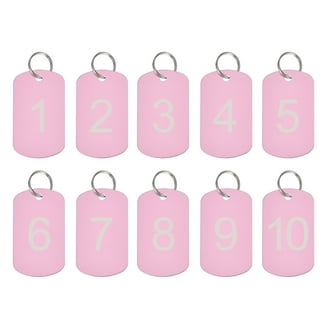 10 Pack 2-Inch Plastic Key Ring Tags With Blank Labels - Assorted Colors For Organization