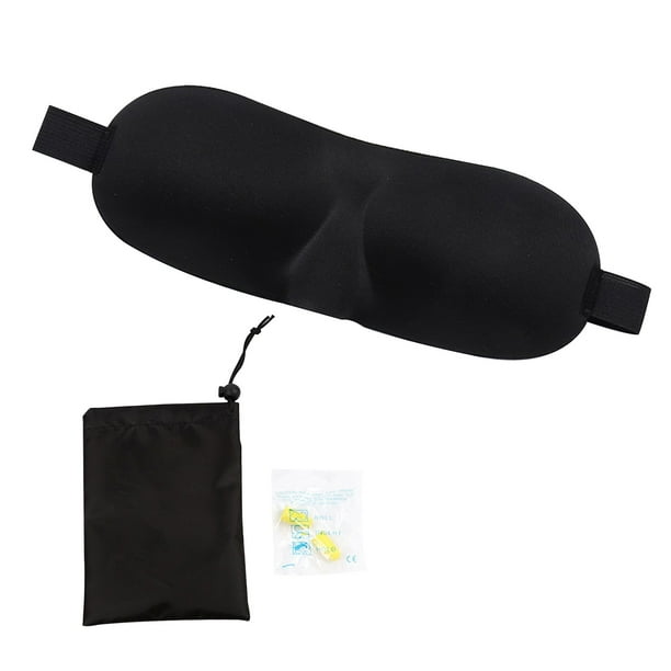 Juego de antifaz para dormir y tapones para los oídos Correas ajustables Cubierta para los ojos para Irfora Negro
