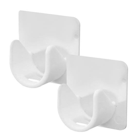 Beaupretty 2Pcs Shower Curtain Rod Holders White Adhesive Rod Mount Retainer No Tools Needed