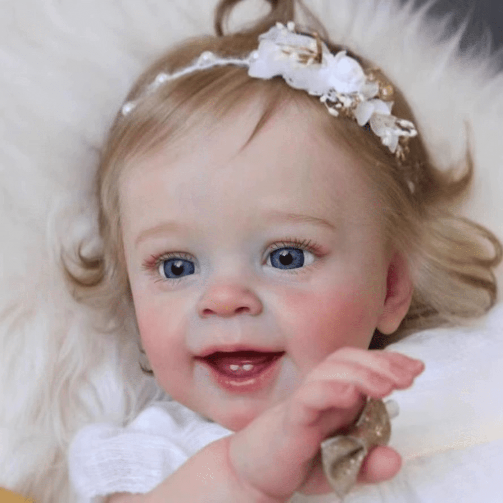 AmaMary 24 inch Yannik Reborn Baby Doll, Blue Eyes, Brown Hair, Soft Cloth Body Perfect Gift for Kids and Collectors
