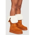 thumbnail image 2 of Women's Faux Fur Cuff Buckle Detail Platform Boots, 2 of 3