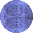 thumbnail image 1 of Ahgly Company Machine Washable Indoor Round Oriental Blue Industrial Area Rugs, 8' Round, 1 of 4