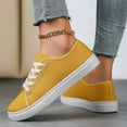 thumbnail image 6 of Womens Shoes,Canvas Sneakers Unisex Lace Up for Everyday Wear Comfortable Canvas Sneakers for Flat Breathable,Shoes for Women,Yellow,8, 6 of 9