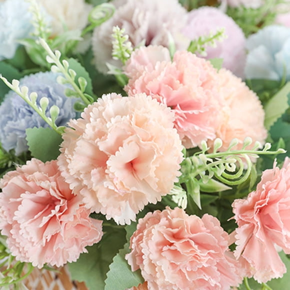 Neinkie Fake Flowers Arrangement Artificial Roses Realistic Hydrangea Silk Carnations Bouquet Arrangements Wedding Decoration Table Centerpieces