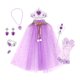 thumbnail image 1 of Conjunto de disfraz de princesa, disfraz de princesa para niñas, para festivales, juegos de simulación Púrpura, 1 of 8