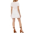 thumbnail image 3 of NOMADIC NOOK Women's 2 Packs Solid V Neck Smocked Elastic Waist Short Sleeve Mini Dress, 3 of 5