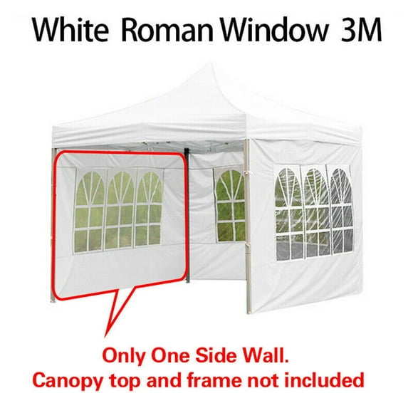 Panneau d'Intimité de Canopée pour Tente de Gazebos Imperméable à l'Eau, pour les Gazebos Jambe Droite, 1 Bordé Seulement 3X2M W / Fenêtre Romaine, Blanc